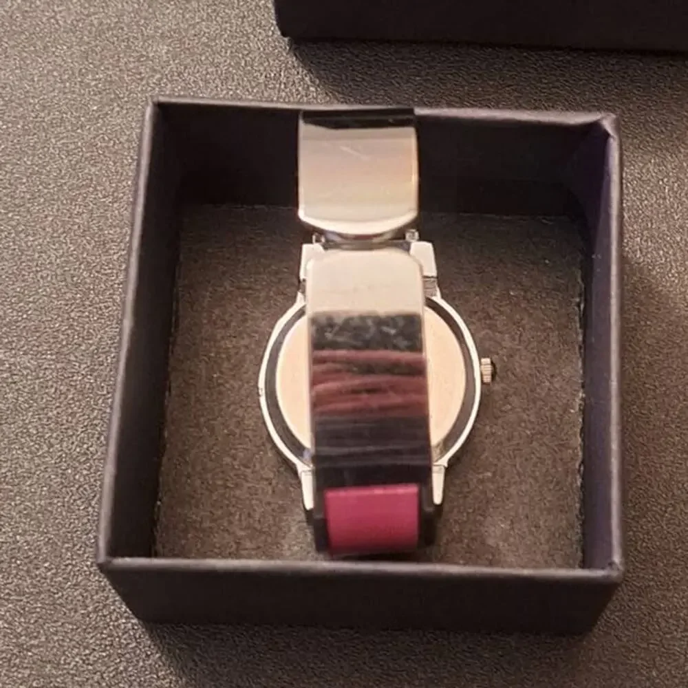 Girls Pink Character Bangle Quartz Stainless Steel Wristwatch
